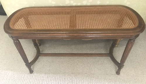 old french cane bench